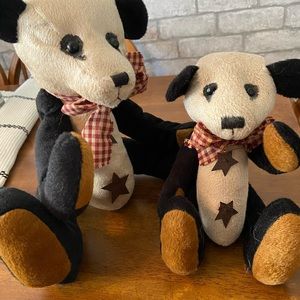 Folk Art Vintage Bears 7” & 10” not dated